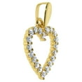 thumbnail image 2 of Precious Stars 14K Yellow Gold Cubic Zirconia Ladies Open Heart Pendant with 16" Chain Necklace, 2 of 6