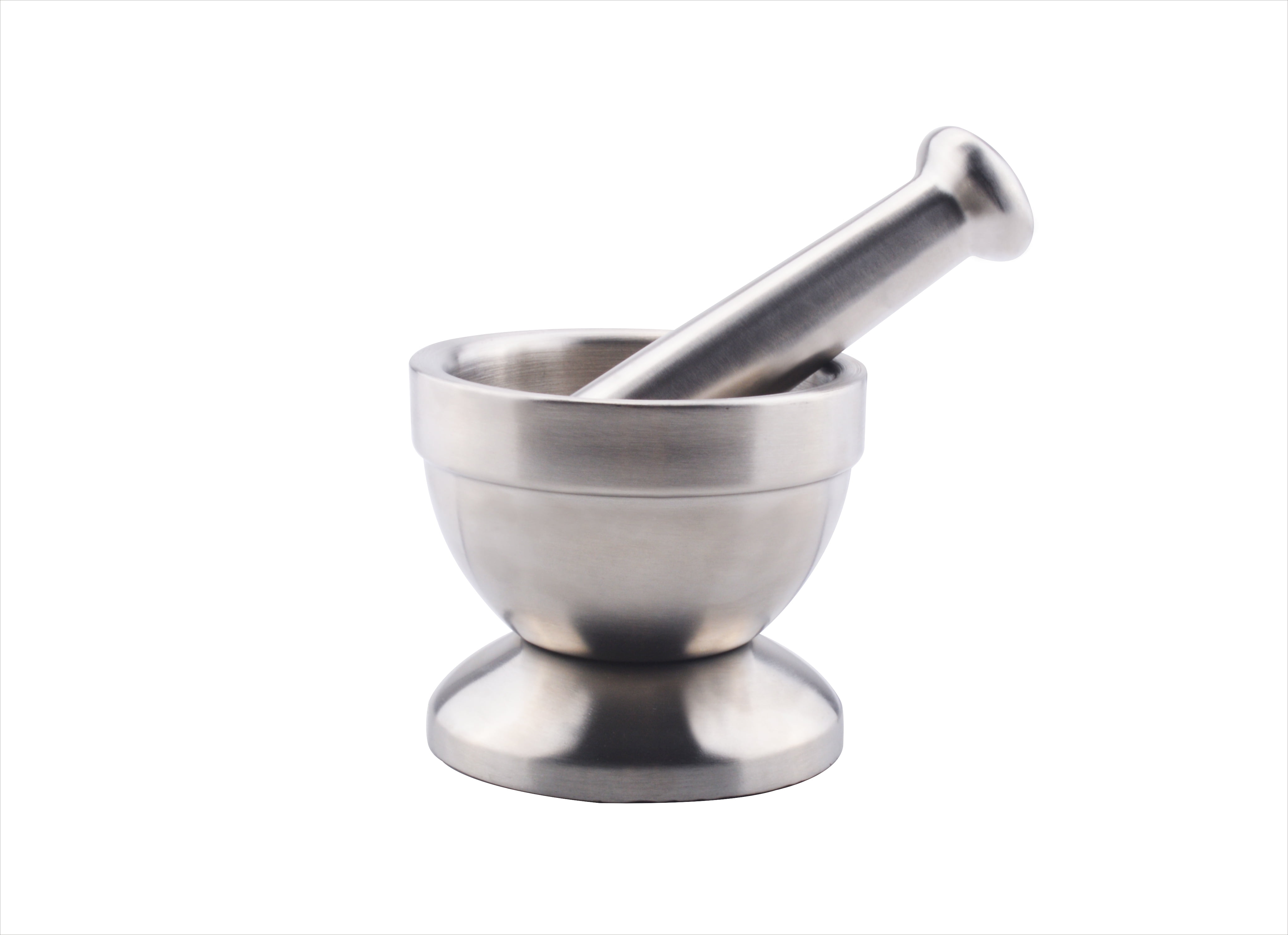 Bene Casa stainlesssteel mortar and pestle set, durable, stain resistant, nonporous mortar and