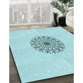 thumbnail image 3 of Ahgly Company Machine Washable Indoor Rectangle Transitional Electric Blue Area Rugs, 8' x 10', 3 of 7