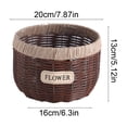 thumbnail image 3 of Plants Pots​ Woven Basket Duo Sweet Color Tone Linen Trim White Flower Tag Clear Liner Tidy Indoor Corner Outdoor Deck Plants Pots, 3 of 6