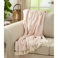 thumbnail image 5 of Saro Lifestyle Cotton Throw Blanket with Diamond Weave Design Pink, 5 of 5