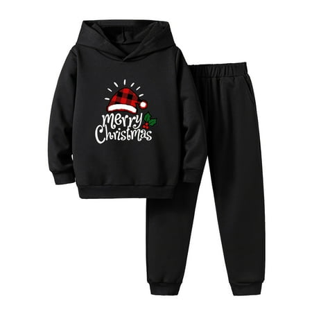 

Toddler Boy Clothes Kids Outfits Black Toddler Boys Girls Winter Christmas Long Sleeve Cartoon Prints Hoodie Tops Pants 2Pcs Outfits Clothes Set 13-14 Years