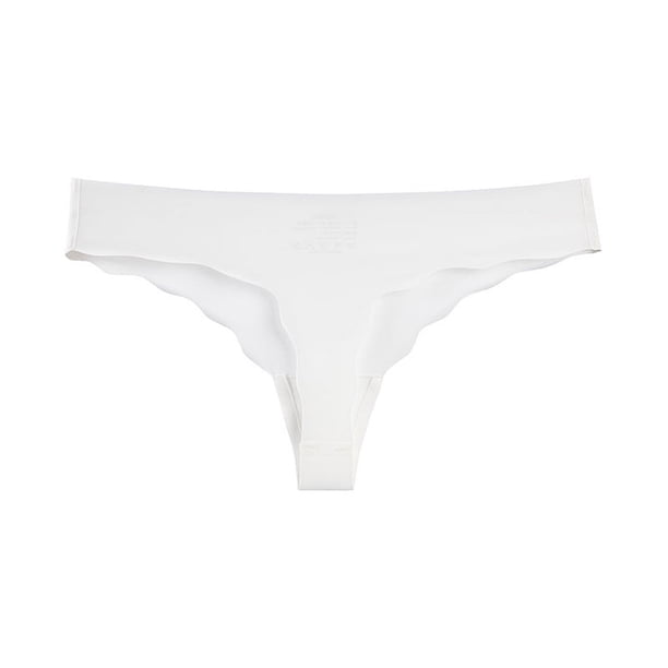 Tanga sexy pura para mujer con bordes ondulados y seda helada, ropa interior femenina sin costuras integrada de cintura baja