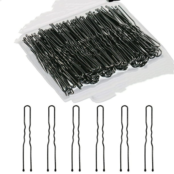 U Shaped Hair Pins, 100PCS Ladies Hair Bun HairPin, (Black