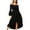 *Black, variant on VBVC Women's Off Shoulder Smocked Maxi Dress, Ladies' Boho Long Bell Sleeve Tiered Dresses, Elegant Renaissance High Low Ruffle Dress For Women,Beige,S-2XL