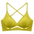 thumbnail image 4 of Backless Bra for Women,Low Back Bra,Halter Bra,Bra for Backless Dress Padded Low Cut Seamless V Neck Criss-Cross Multiway Convertible Bras Invisible Full Coverage Wireless Straps Comfort Bra Green S, 4 of 6