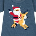 thumbnail image 3 of Instant Message - Santa and Reindeer Christmas - Toddler & Youth Girls Fleece Dress, 3 of 6