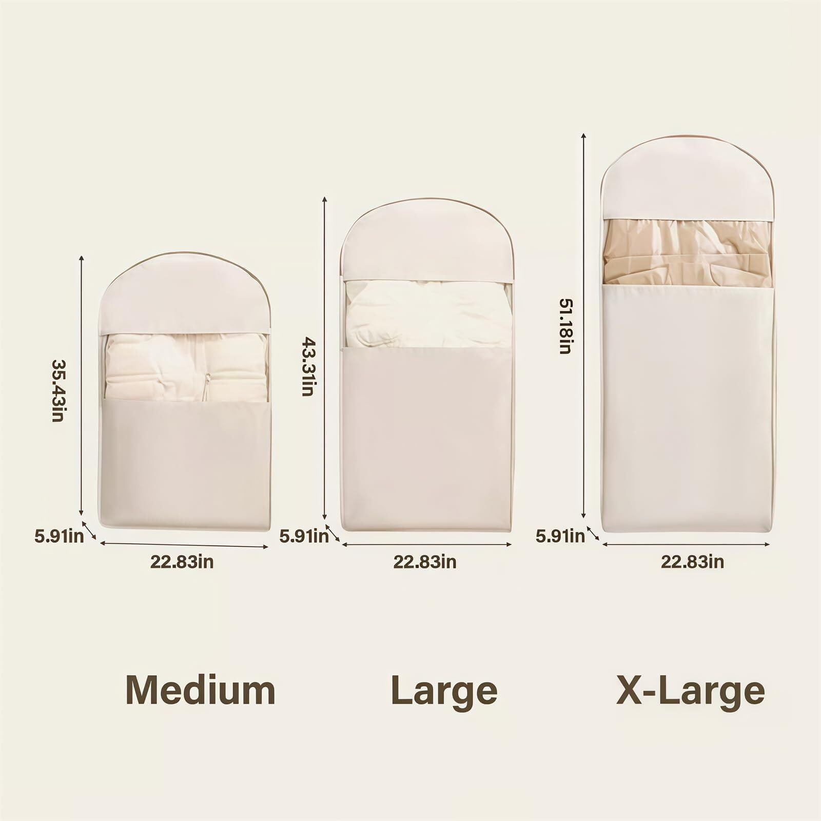 LKJYER 2025 Space Saving Hanging Garment Bag with Self Compression Zipper, Coat Storage Bag Hanging,Hanging Garment Bag With Self Compression Zipper