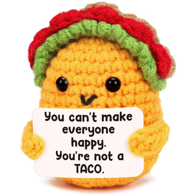 Adorno colgante TusuQing Mini Crochet Positive Taco 7x8 cm