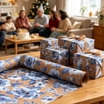 thumbnail image 6 of Floral Gift Wrapping Paper, Watercolor Flower Kraft Paper Roll, Mini Roll Wrapping Paper for Women, Spring and Birthday Blue, 6 of 7