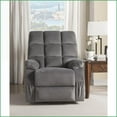 thumbnail image 7 of Recliners | Grey Velvet Power Lift Recliner with Massage & Heat | Wood+Fabric, 7 of 7