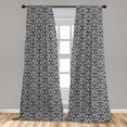 thumbnail image 5 of Ambesonne Black and White Curtains, Foliage Swirls, Pair of 28"x84", Black and White, 5 of 5