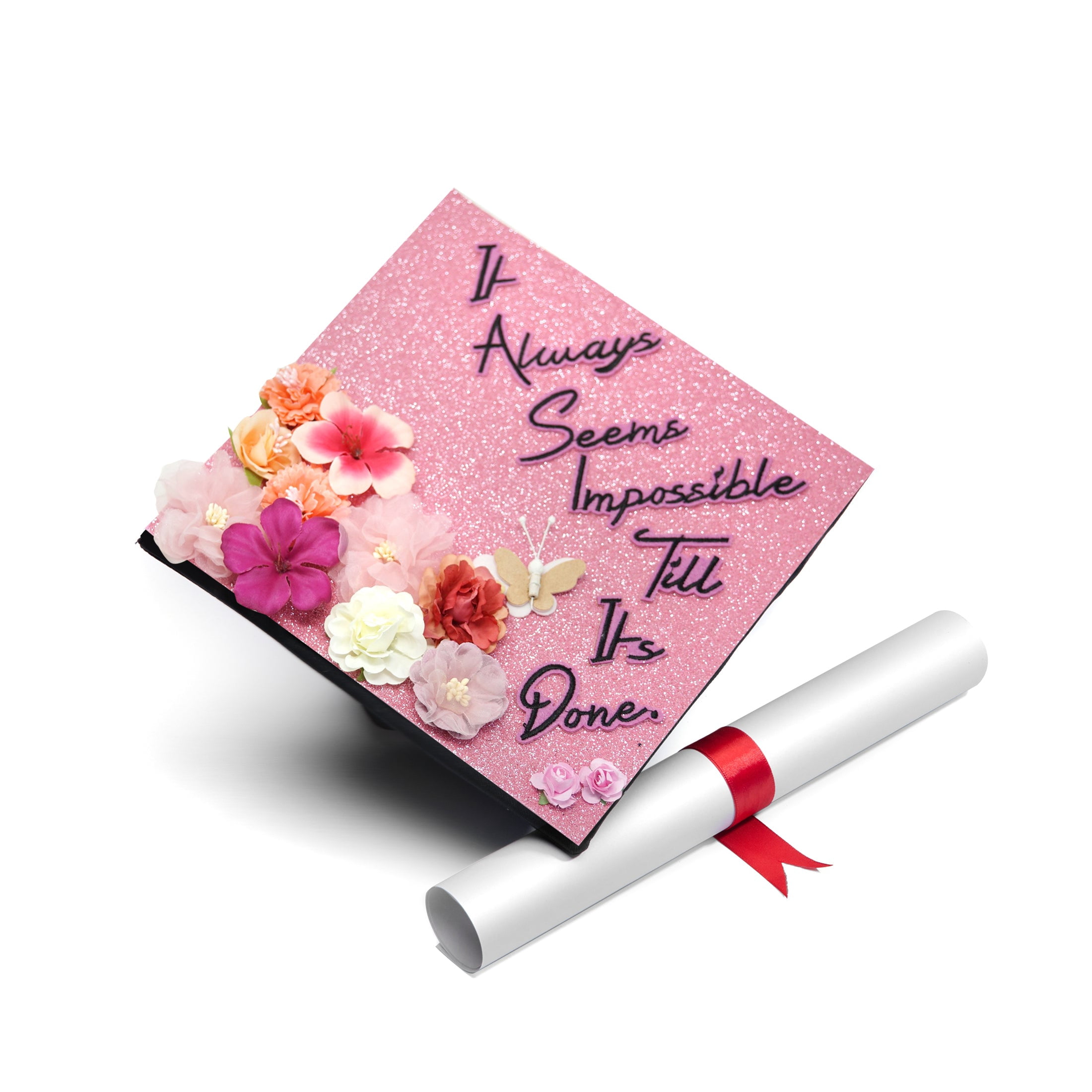Handmade Graduation Cap Topper, Graduation Cap Decorations, It Always Seem Impossible
