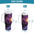 thumbnail image 6 of Yayeee 40oz Stainless Steel Tumbler with Straw and Handle Double-Wall Insulated Travel Water Bottle, Blue Neon Road, 6 of 8