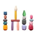 thumbnail image 3 of 18 Uds. de piedras apilables de madera, juegos de clasificación y apilamiento, juguete educativo, bloques de construcción coloridos para Aprendizaje CUTICAT apilando piedras, 3 of 8