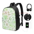 thumbnail image 3 of YFYANG 17" Laptop Backpack, Green Retro Floral Pattern Fashion Travel Work Backpack with USB and Headphone Cable Interface for Men and Women, 3 of 8