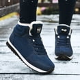 thumbnail image 7 of Xfvqtps Men and Womens Warm Sneakers High Top Lamb Wool Plush Fleece Line Lace Up Lightweight Non Slip Winter Shoes Korean Cotton Shoes Snow Boots Blue, 7 of 7