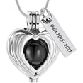 thumbnail image 5 of Heart Urn Necklace for Ashes Heart Hollow Ball Women Men Cremation Jewelry for Ashes Cremation Necklace In Memory of Grandpa Grandma Dad Mom Uncle Aunt Brother Sister Daughter Son, 5 of 7