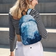 thumbnail image 5 of Yiaed Abstract Ocean Waves Print Laptop Backpack Travel Canvas Backpack Vintage Aesthetic Backpack for School Knapsack Plain Backpack Backpack for School-Small, 5 of 5