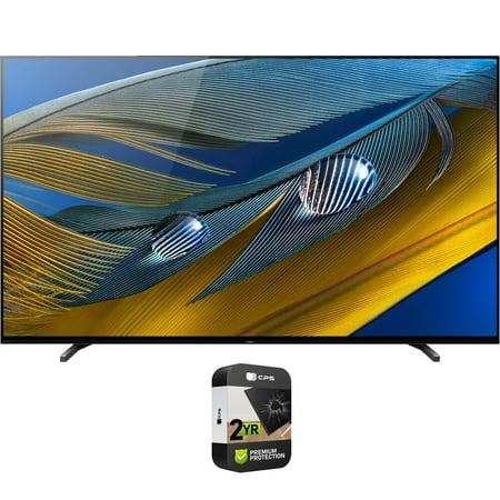 Sony XR55A80J 55 inch A80J 4K OLED Smart TV 2021 Model (Renewed) Bundle with Premium 2 YR CPS Enhanced Protection Pack