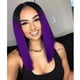 thumbnail image 2 of Peluca Bob de color negro a morado para mujer, pelo corto y liso, largo hasta el hombro, ombré, morado, 2 of 3