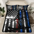 thumbnail image 2 of Manfei Skiing Theme Full Size Sheets for Boys, Extreme Sport Bed Sheets, Vintage American Flag Sheet Sets, Breathable Home Decor 4-Piece, 2 of 7