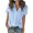 Sky blue, variant on Solid Color Women Short Sleeved Casual Blouse Female Turn-Down Collar Button Tops