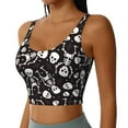 thumbnail image 2 of KLL Skeleton for Workout Tank Tops for Women,U Back Fitness Top Built in Shelf Bras Padded Fit for Yoga Gym-X-Large, 2 of 8