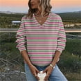 thumbnail image 2 of Sexlip V-Neck Long Sleeve Casual Sweatshirt Fleece Relaxed Fit Soft Comfortable Top for Winter Daily Wear Women's Clothing Fashionable Lifestyle Essential Pink XXXXL, 2 of 6