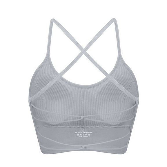 Blczomt Cross Back Sports Bra Women Plus Size Yoga Spaghetti Straps Gym Bras