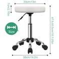 thumbnail image 2 of Silla de salón FURWOO, taburete ajustable con ruedas, color blanco, 2 of 7
