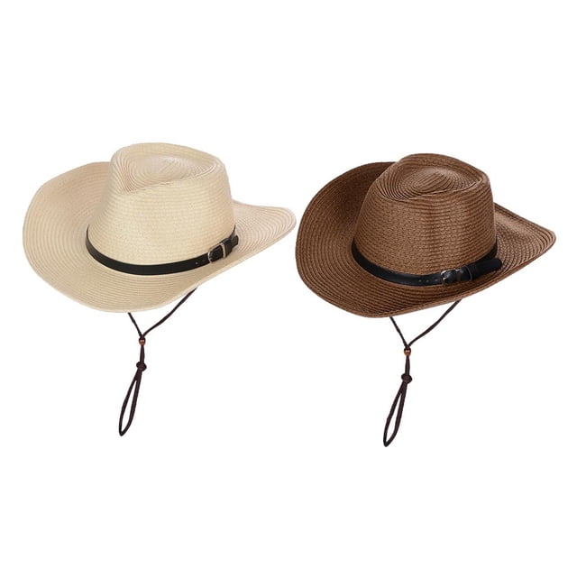 2x sombreros de montañismo de de verano artesanía pura vaquero fresco al aire libre Café + Beige Zulema sombreros de sol para mujer