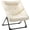 Beige, variant on Oversized disc chair, comfortable extra-large folding chair, faux fur reading chair, suitable for teenagers and adults, foldable lounge chair, metal frame recliner