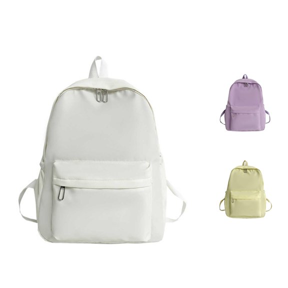 CUZIBR Unisex Simple Backpack Bookbag Adjustable Soft Shoulder Straps Front Pocket Casual Daypack For Teens Girls Elementary Middle School Back To School Travel Daily Use