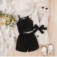 thumbnail image 3 of SUCS Girls Set 100%cotton Suspender Top Shorts Sleeveless Suit Jacket Hat 4pcs Daily, 3 of 9