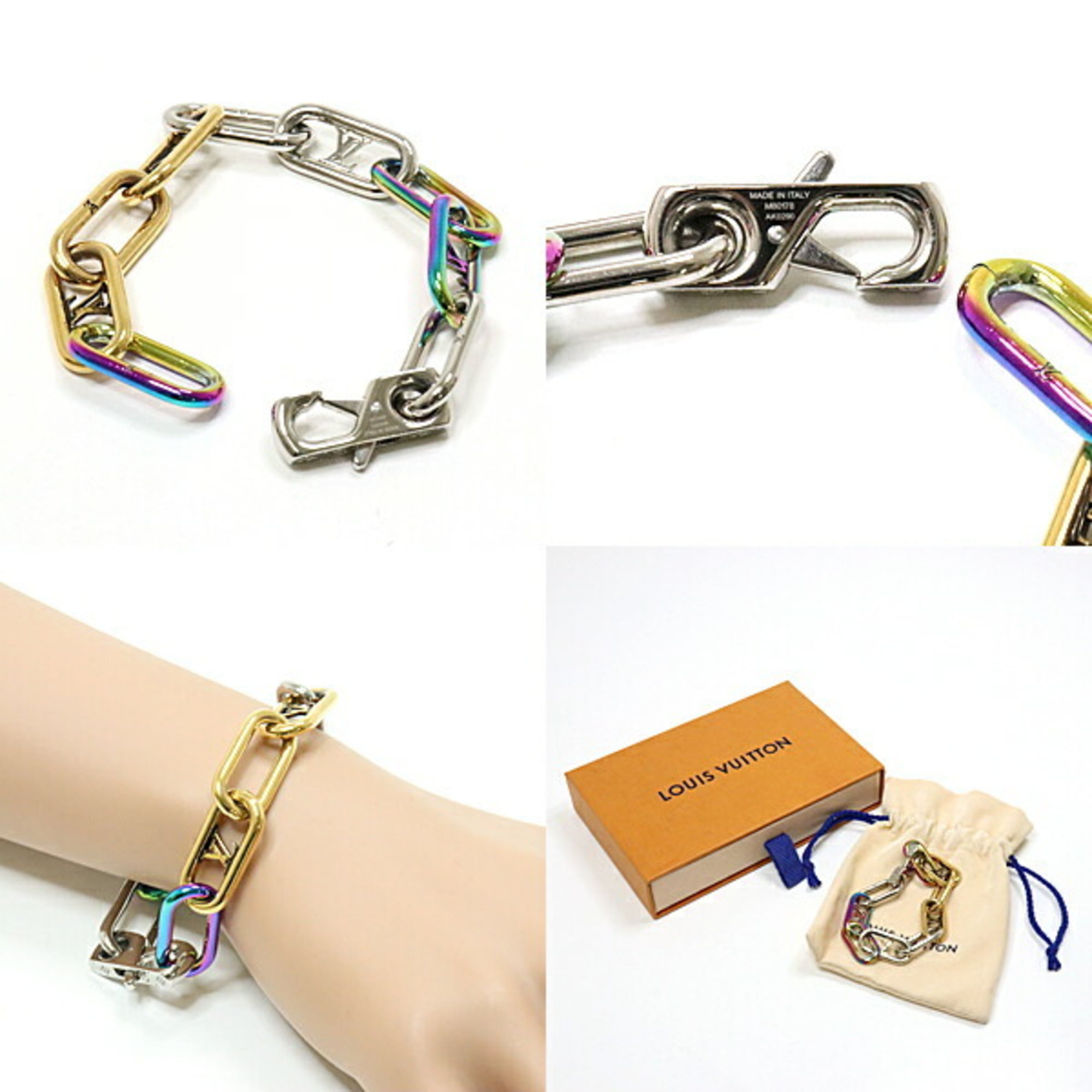 Authenticated used Louis Vuitton Monogram M80178 Metal Charm Bracelet Gold,Silver, Women's, Size: One size, Grey Type