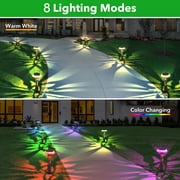 Solar Pathway Lights, 6 Pack Waterproof Outdoor Garden Lights with 8 Lighting Modes