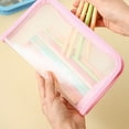 thumbnail image 5 of Portable File Bag,Plastic Zipper Bags,Small Pencil Case Storage Pockets,Transparent Pencil Pouch,8.46x4.84 inch Pencil Bags with Zipper,Multipurpose Pouch for Stationery,Office,Travel,Yellow, 5 of 8