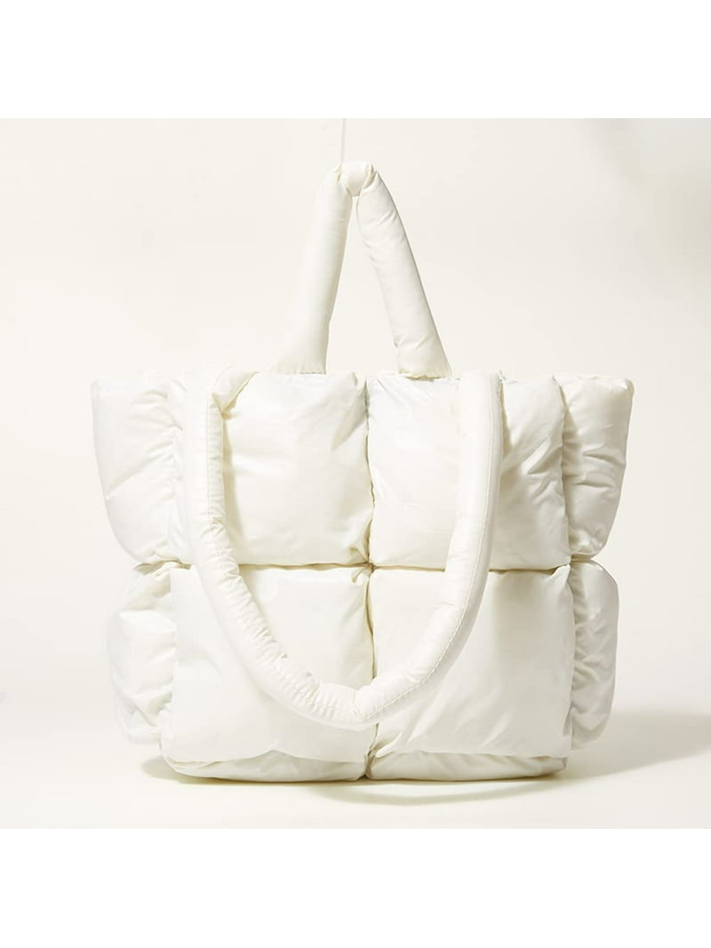 CoCopeaunt Puffer Tote Bag for Women Quilted Puffy Handbag