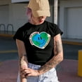 thumbnail image 2 of Treat the Earth with Kindness, Smiling Heart, Earth Day & Environmentalist Merch Gift, Navy Blue T-Shirt, XL, 2 of 5