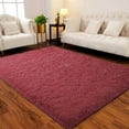 thumbnail image 2 of Junovo Super Soft Fluffy Area Rugs Modern Shag Rug for Bedroom Living Room,Cute Carpets for Kids Nursery Girls Home Dorm,4'x6',Wine Red, 2 of 6