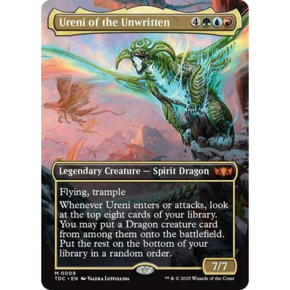 Magic the Gathering - Commander: Tarkir: Dragonstorm - Ureni of the Unwritten (Borderless) Near Mint