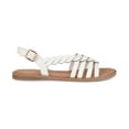 thumbnail image 3 of Women's Journee Collection Solay Flat Strappy Sandal White Faux Leather 10 M, 3 of 7
