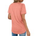 thumbnail image 4 of Camiseta con cuello redondo, holgada, transpirable, dobladillo curvo, camiseta con cuello redondo, manga corta informal para mujer, 4 of 6