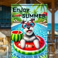 thumbnail image 7 of 1PC, 2D Flat Shih Tzu Watermelon Cup Pool Flag Summer Garden Flag, Cool Theme Suitable for Villa Balcony, Porch and Pool Area Decoration, 7 of 7