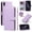 Purple, variant on Dteck Wallet Case for iPhone XS Max with Wrist Strap Shoulder Strap, Shockproof Magnetic Multiple Card Slots Purse PU Leather Stand Phone Cover, White