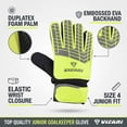 thumbnail image 2 of Vizari Junior Saver Goalkeeper Gloves: Premium Synthetic, Optimal Grip, Durable EVA Backhand, Secure Fit-Yellow/Gray/Black, Size - 4, 2 of 7