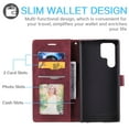 thumbnail image 5 of Allytech Slim Wallet Case for Samsung Galaxy S24 Ultra, [3 Card Slots] [Cash Pocket] Premium PU Leather Kickstand Magnetic Clasp Shockproof Full Body Protective RFID Blocking Flip Case - Red, 5 of 13