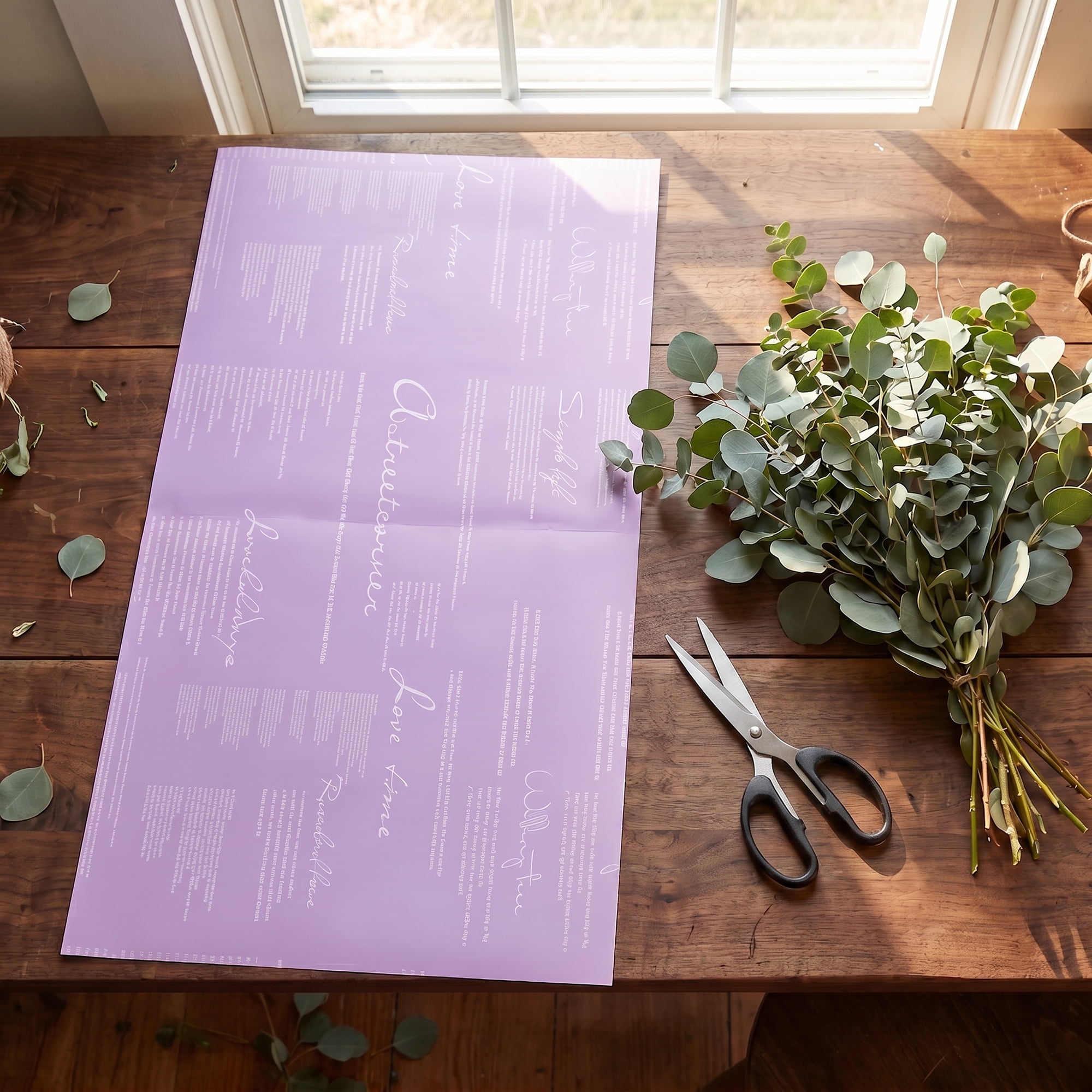 Unique Bargains Waterproof Gift Wrap Paper for Bouquets and Gifts Purple 22.4"x 22.4"