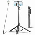 thumbnail image 1 of 71" Phone Tripod & Selfie Stick, All in One Extendable Cell Phone Tripod with Wireless Remote, Tripod Stand for iPhone & Travel Tripod 360° Rotation Compatible with iPhone Android Phone, Camera, 1 of 9